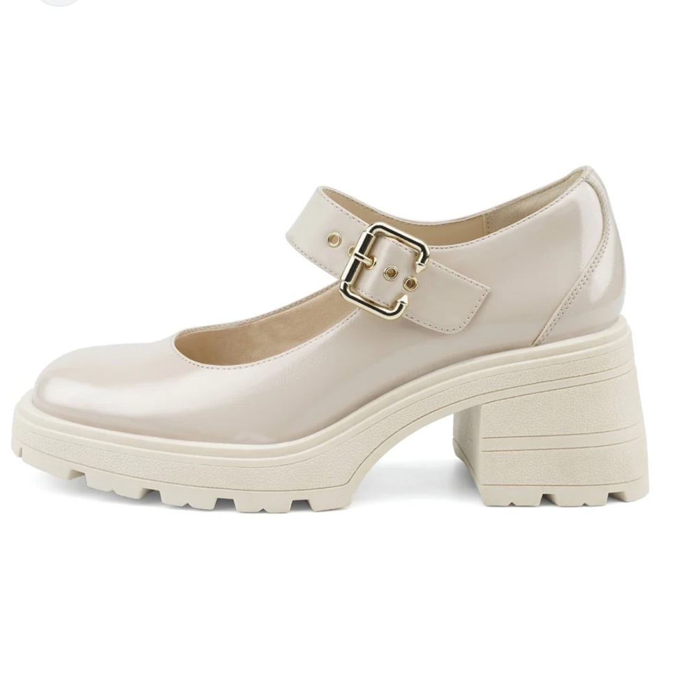 Jenn Ador Chic Cream Platform Mary Jane Shoes size 8.5
